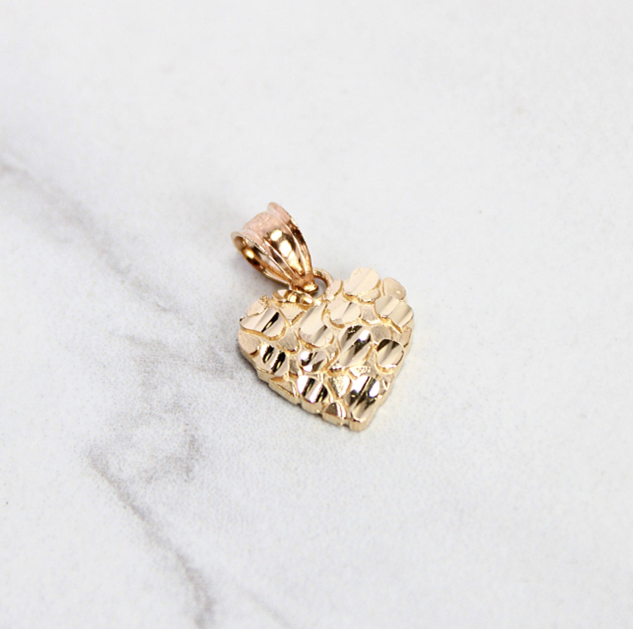 14kt Yellow Gold Nugget Heart Pendant