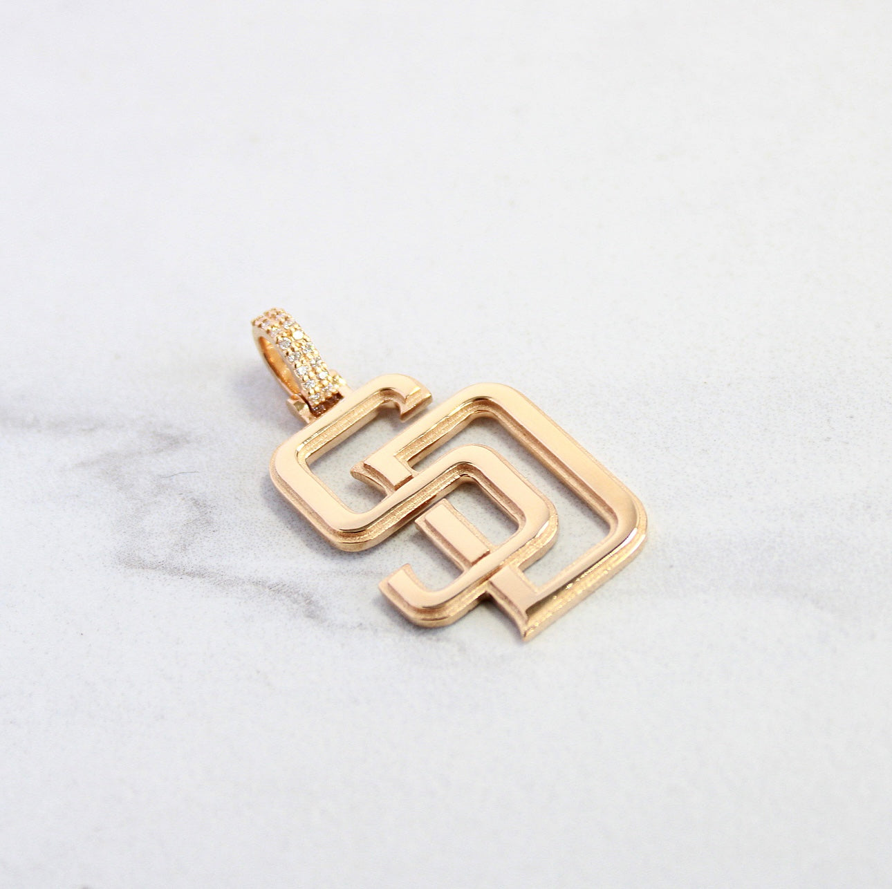 14kt Gold SD Pendant With Diamond Bail