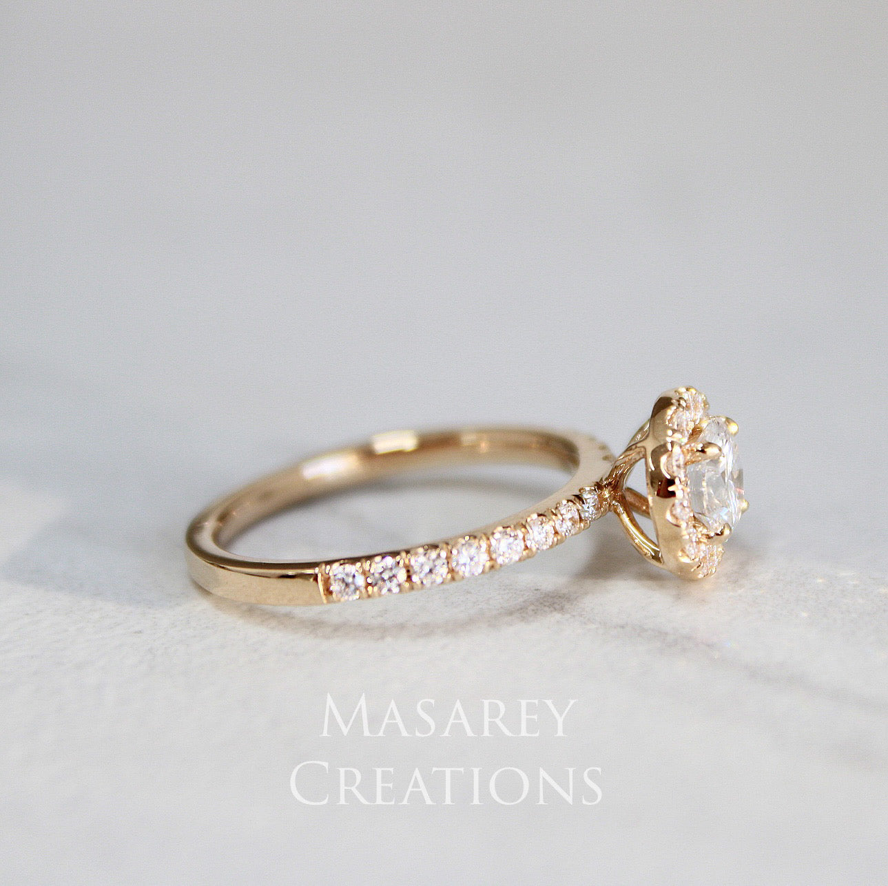 14kt Gold Lab Diamond Halo Ring 1 TCW