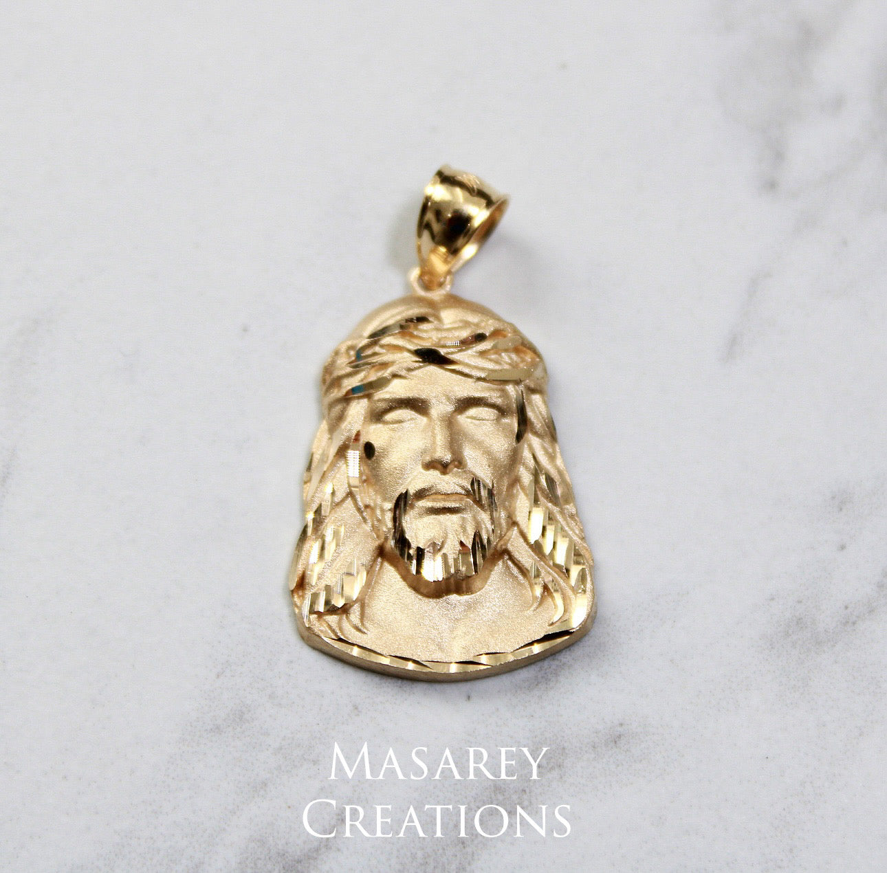 14kt Solid Gold Jesus Pendant