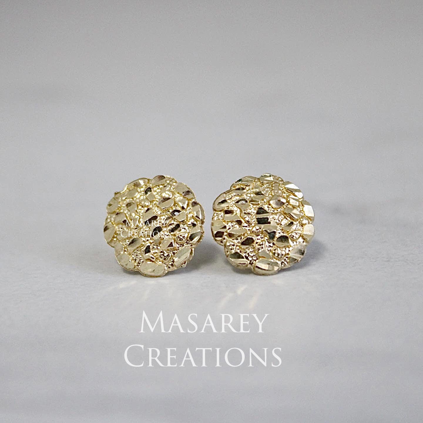 10kt Yellow Gold Nugget Earrings - Main Image