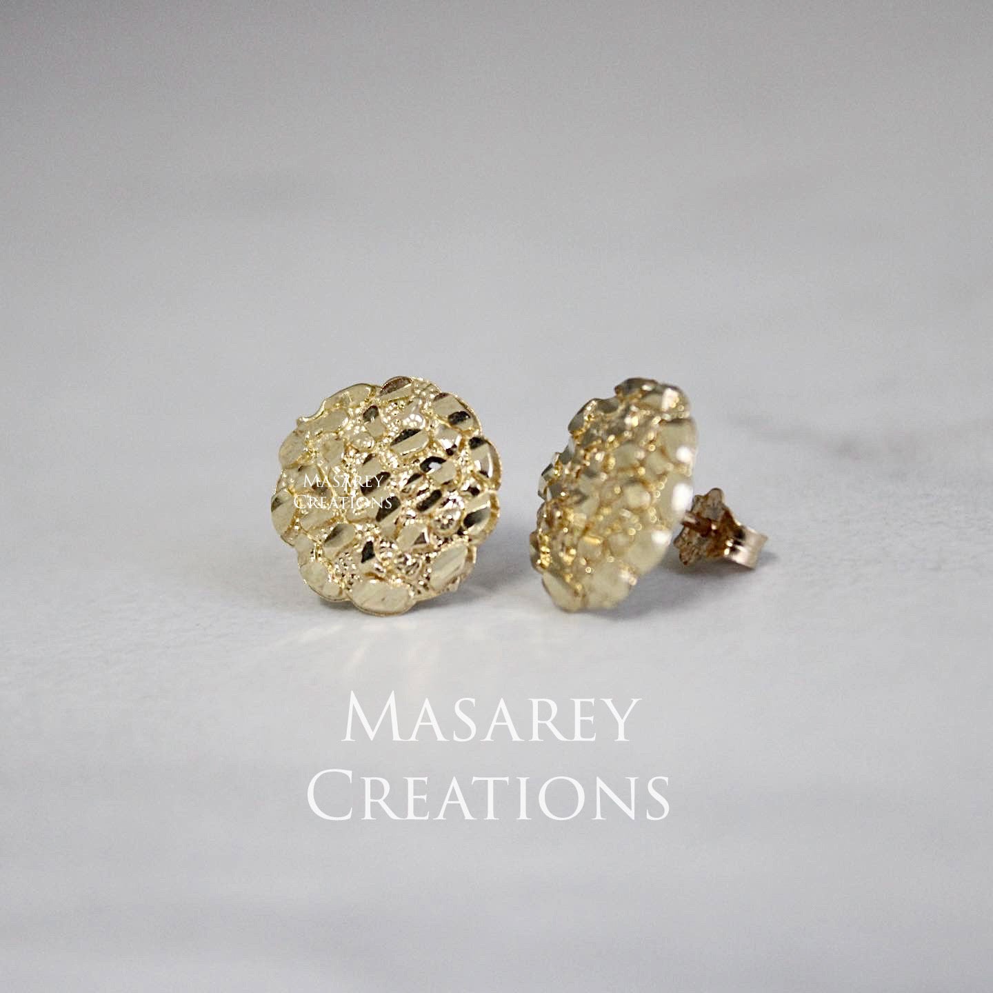10kt Yellow Gold Nugget Earrings