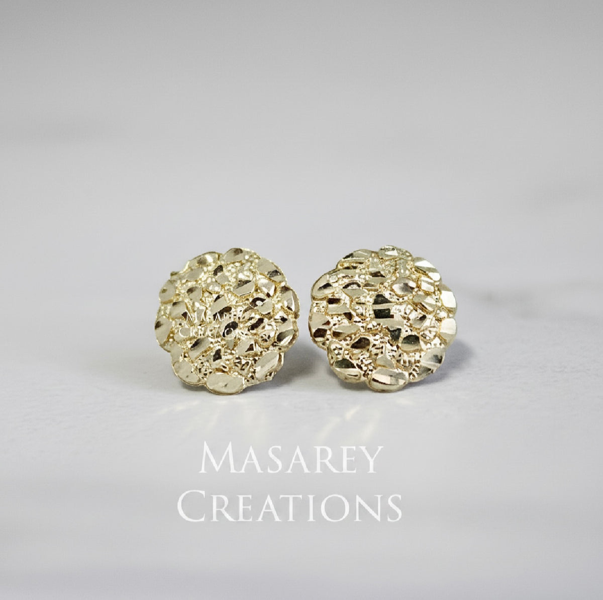 10kt Yellow Gold Nugget Earrings