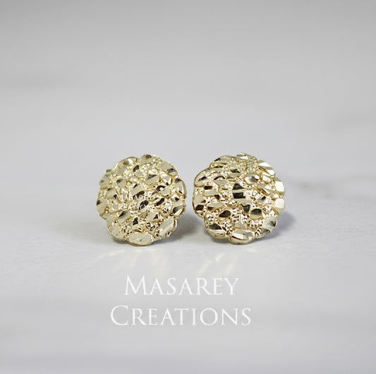 10kt Yellow Gold Nugget Earrings