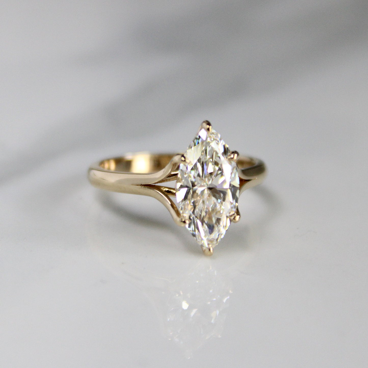 14kt yellow gold 2 Carat marquise engagement ring