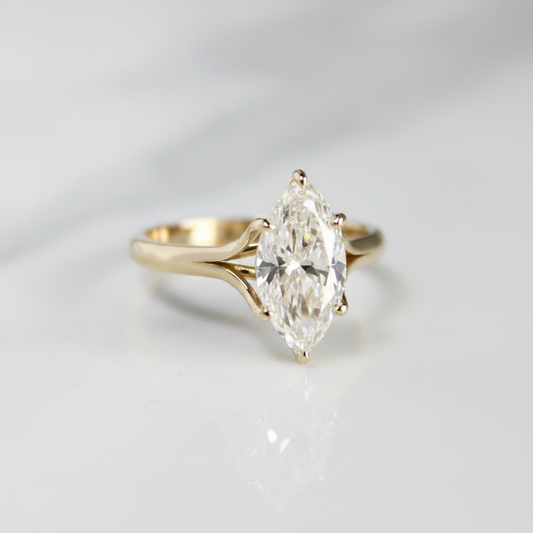 14kt yellow gold 2 Carat marquise engagement ring
