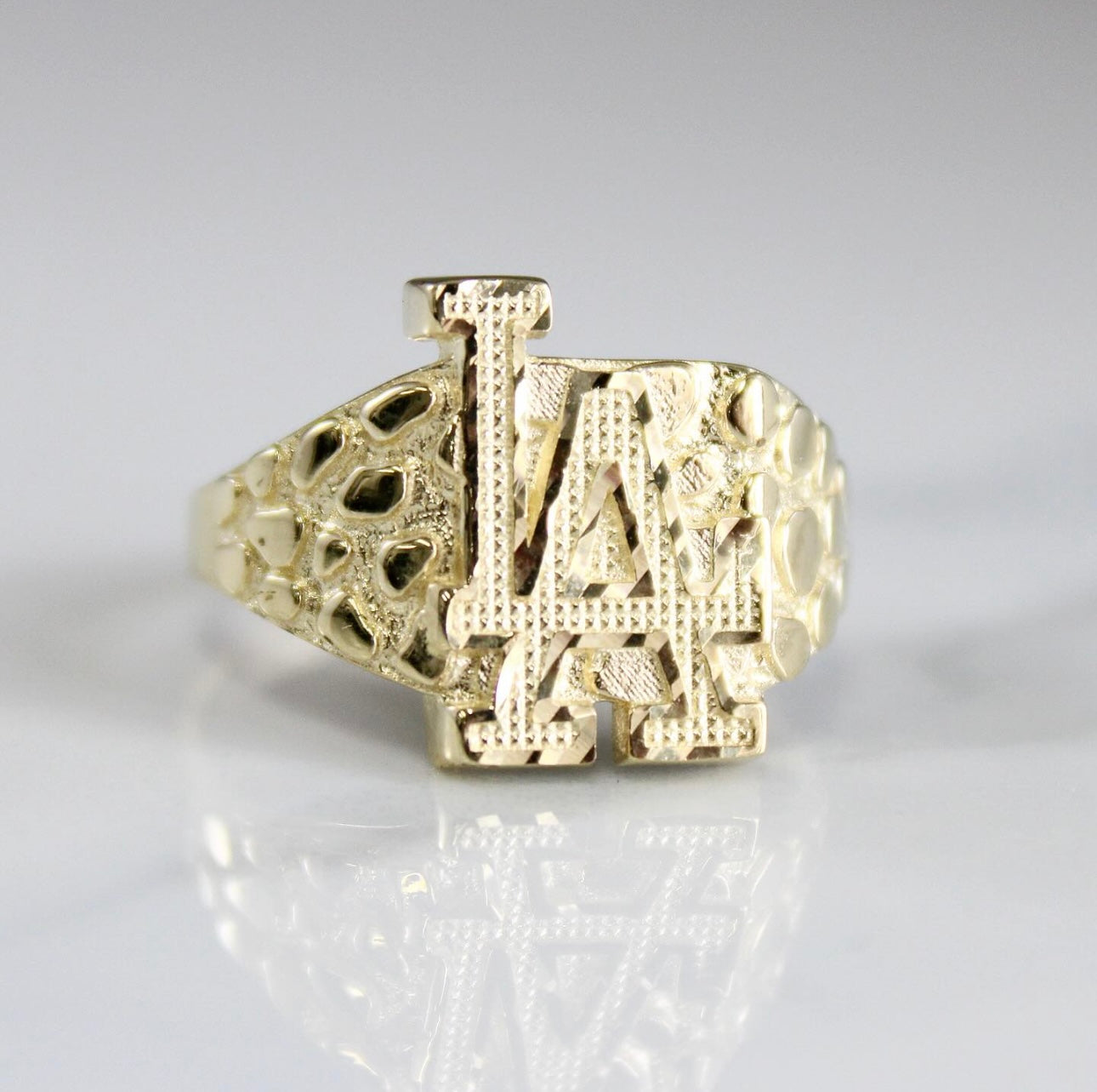 10kt yellow gold LA nugget ring