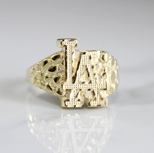 10kt yellow gold LA nugget ring
