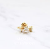 14Kt Solid Gold 3.3mm Diamond Solitaire Earring Studs