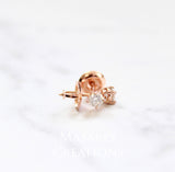 14Kt Solid Gold 3.3mm Diamond Solitaire Earring Studs