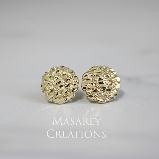 10kt Yellow Gold Nugget Earrings