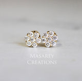 .70ct VS Diamond Flower Cluster Earrings 14kt Yellow Gold