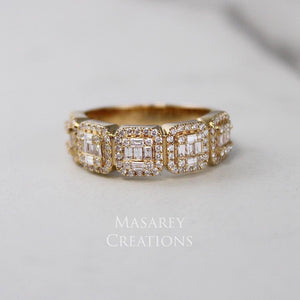 14kt Gold VS Baguette Cluster Ring