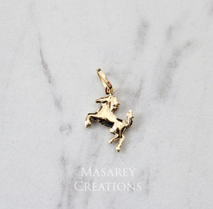 14Kt Solid Gold Mini Horse Pendant