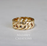 14kt Gold Cuban Link Ring Unisex