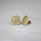 10k Solid Yellow Gold Nugget Earrings