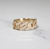 14kt Gold Diamond Cuban Link Ring