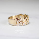 14kt Gold Diamond Cuban Link Ring